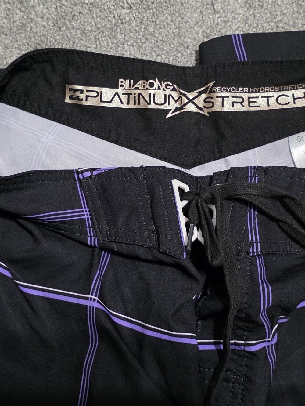 Billabong Black Boardshorts with Purple Accent